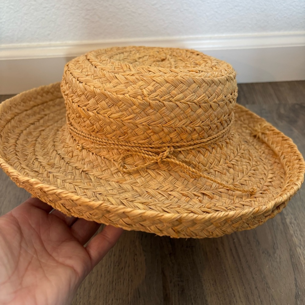 Helen Kaminski Australia Woven Straw Raffia Hat Bow